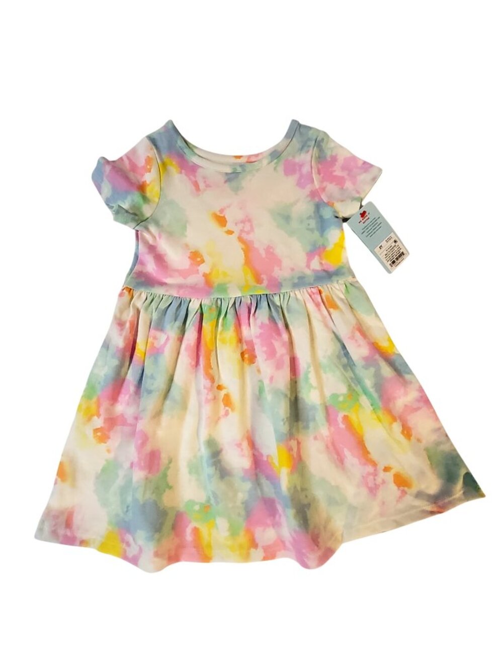 Cat & Jack Toddler Girls Size 2T Watercolor Tie-Dye Cotton Dress flowing skirt